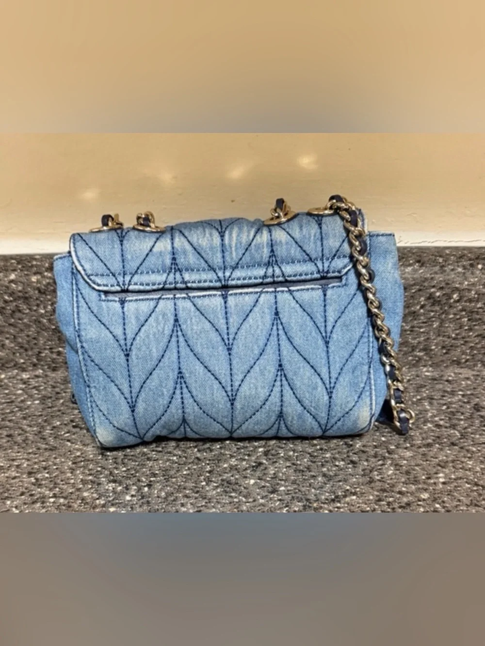 kate spade Denim Quilted Chain Shoulder/Crossbody BagEUC